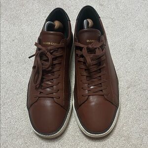 Oliver Cabell Brown Leather Low-Top Sneakers